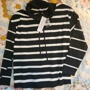 Liz Claiborne Black and White Striped Top